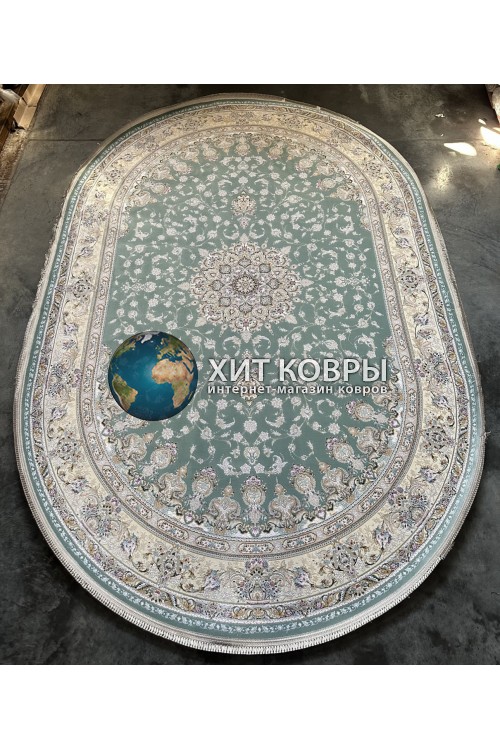 Иранский ковер Shahname 1200 413 Бирюзовый овал